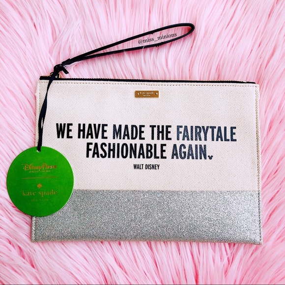kate spade Handbags - Kate Spade Disney Silver Glitter Clutch
